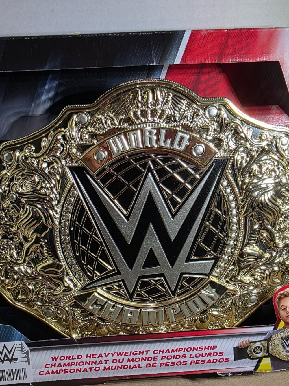 WWE World Heavyweight Championship Gold Toy Wrestling Belt Mattel